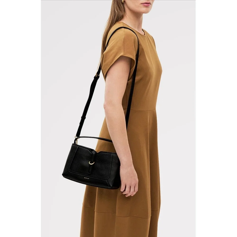 Radley London Hazelbury Park Satchel  Black Pebble Leather Satchel.